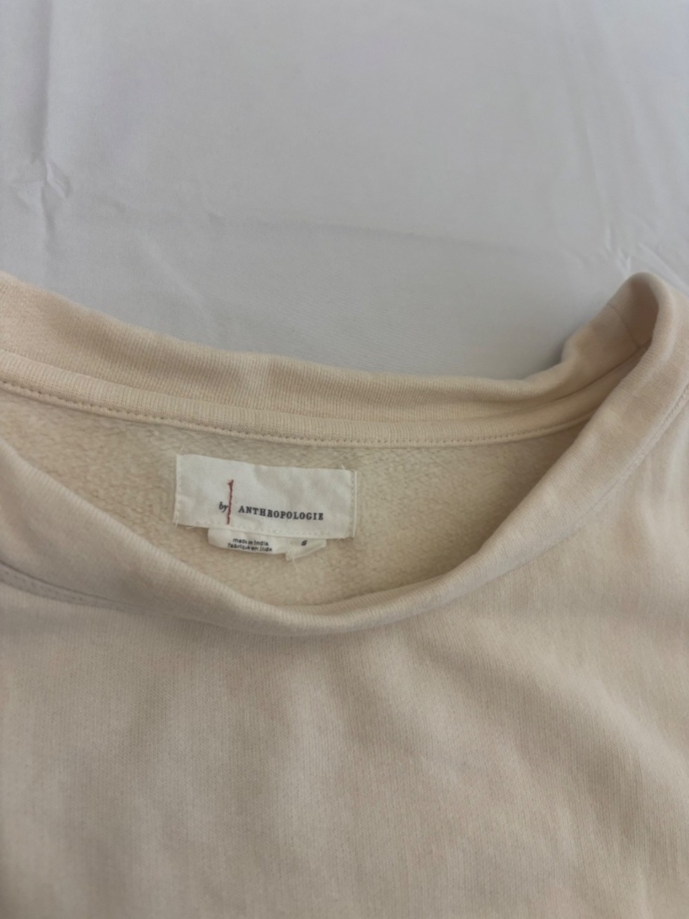 By Anthropologie Crop Sweater Size Small Beige